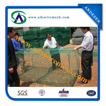 2.7 / 3.7mm 2X1X1m покрытие с высоким содержанием цинка и ПВХ покрытие Gabion Mesh